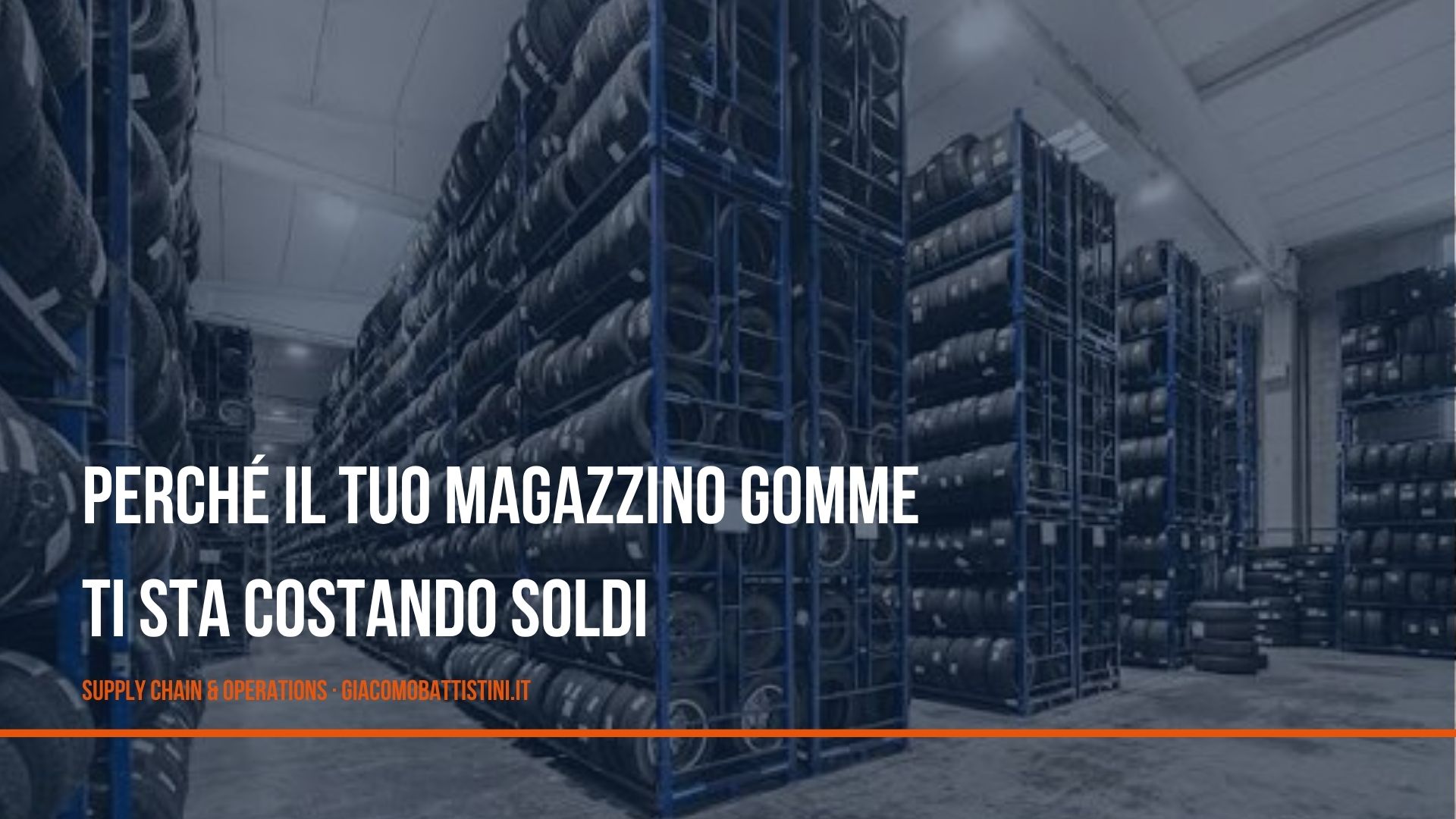 Magazzino pneumatici con scaffalature industriali — Giacomo Battistini